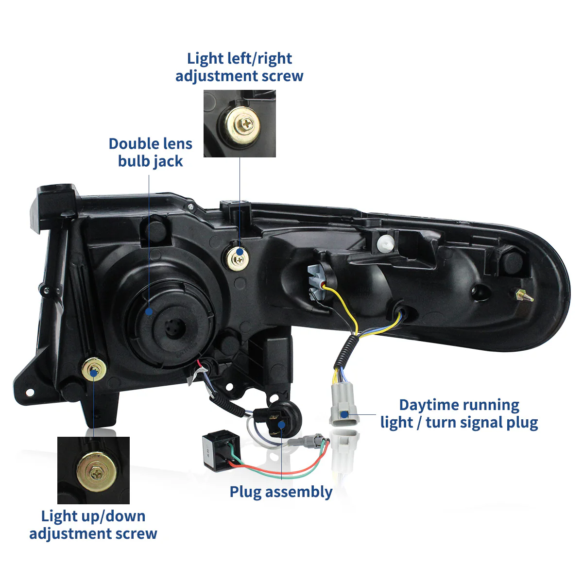 VLAND LED Headlights With Grille Assembly+2PCs D2H Xenon Bulbs Fit for 2007-2015 Toyota FJ Cruiser 1st Gen - Image 4