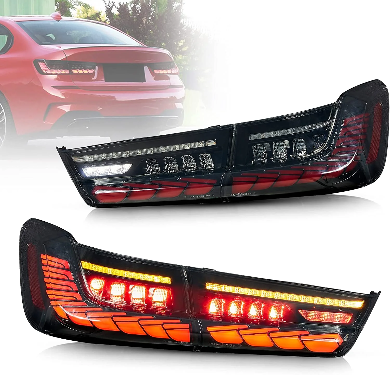 VLAND OLED Tail Lights For 2019 -2021 BMW 3 Series G20 G80 M3 GTS With Dragon Scales Start-up Animation(Fit For European models)