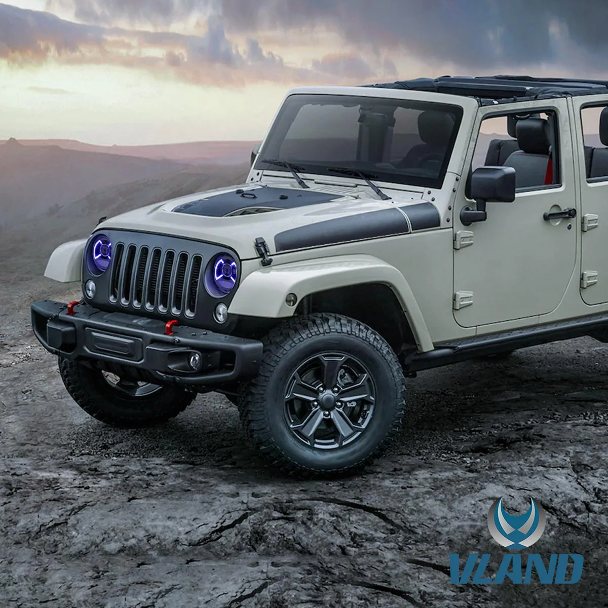 VLAND 9 Inches Full LED Headlights for Jeep Wrangler JL 2018-2023 w/ Activate Lighting - Image 9