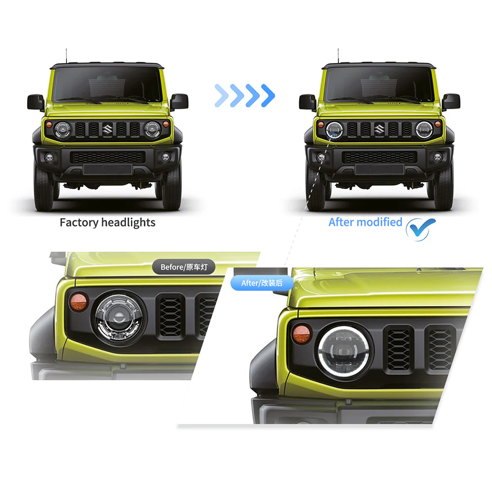 VLAND FULL LED Headlights For Suzuki Jimny 2018-2023 4th Gen JB64W JB74W - Image 6