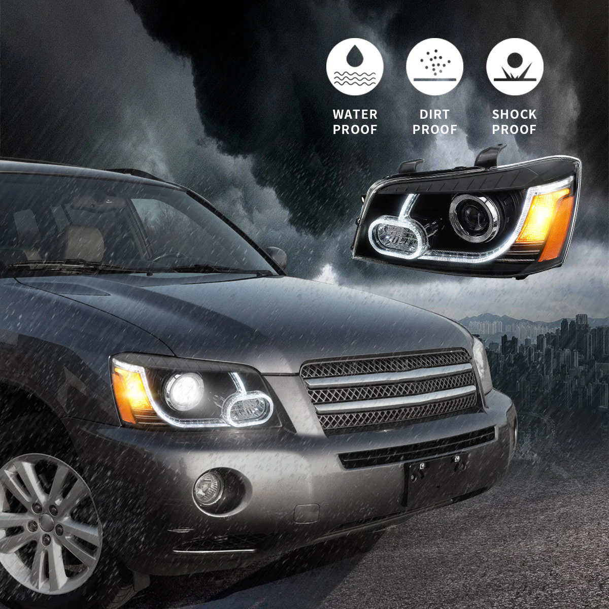 VLAND for Toyota Highlander LED Projector Headlights 2001-2007 1st Gen XU20(Fit For US Models) - Image 9