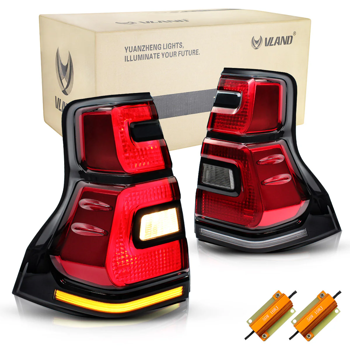 VLAND Full LED Taillights for Toyota Land Cruiser Prado 2010-2016 - Image 2