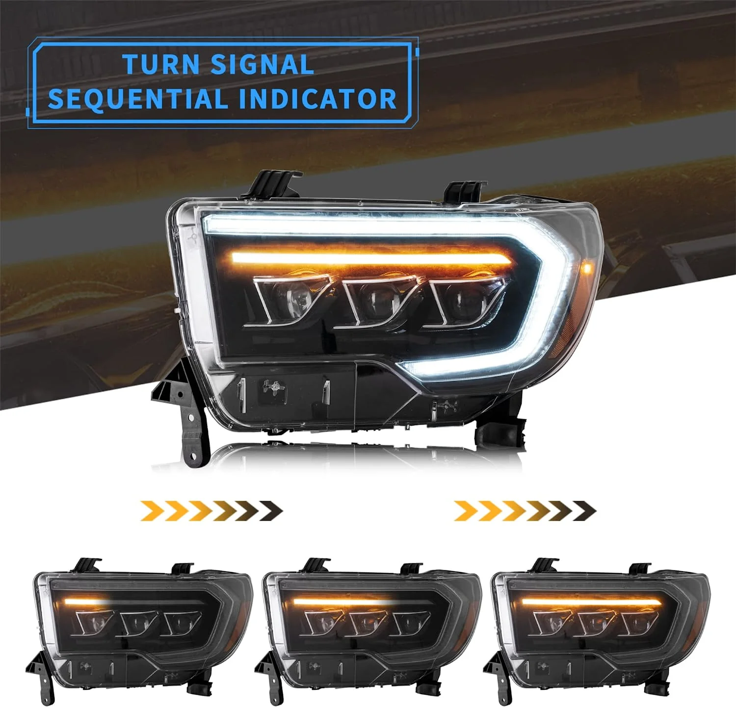 VLAND Projector LED Headlights For Toyota Tundra 2007-2013 Sequoia 2008-2022 2nd Gen - Image 3