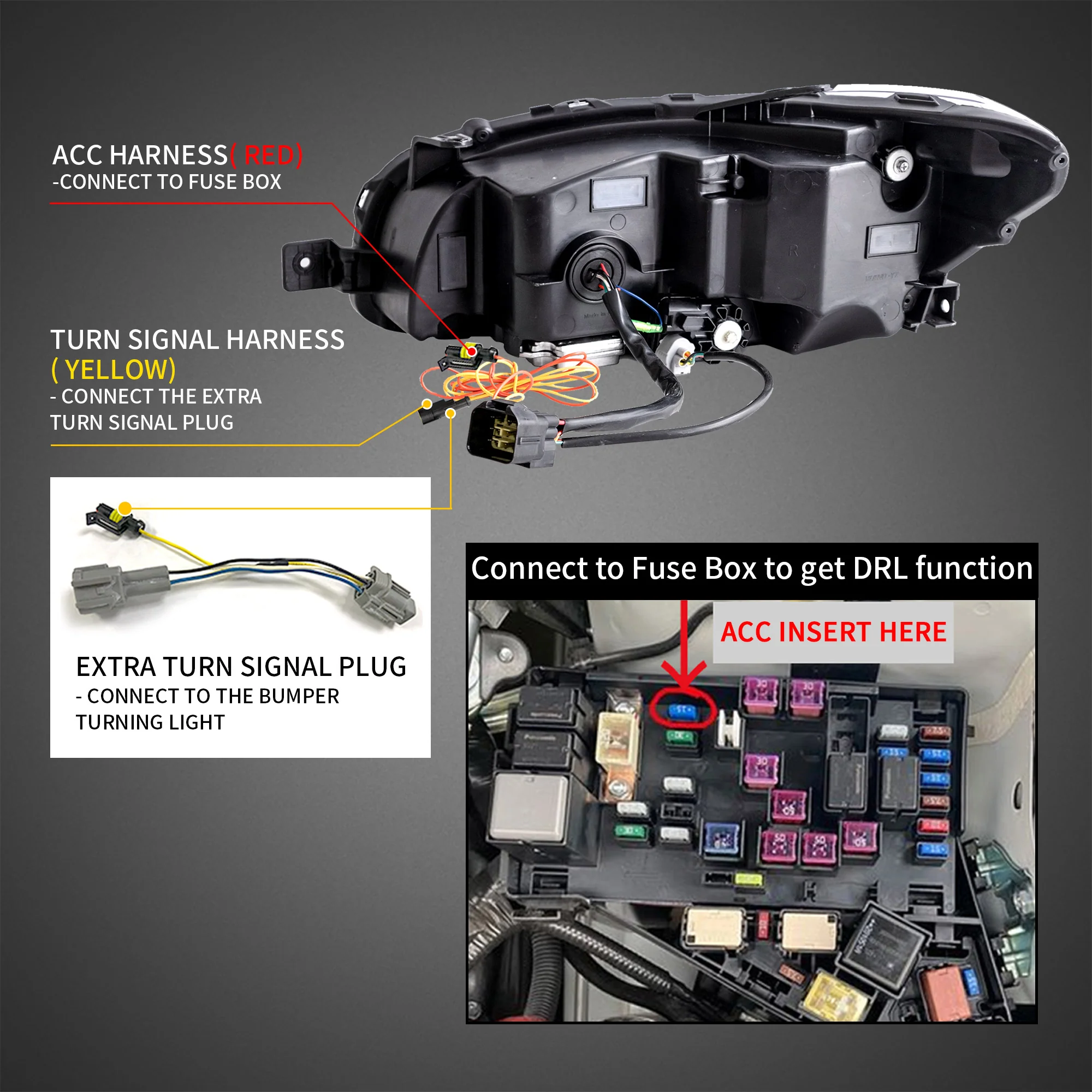 VLAND Dual Beam Projector and Full LED Headlights for Subaru WRX 2015-2021 - Image 8