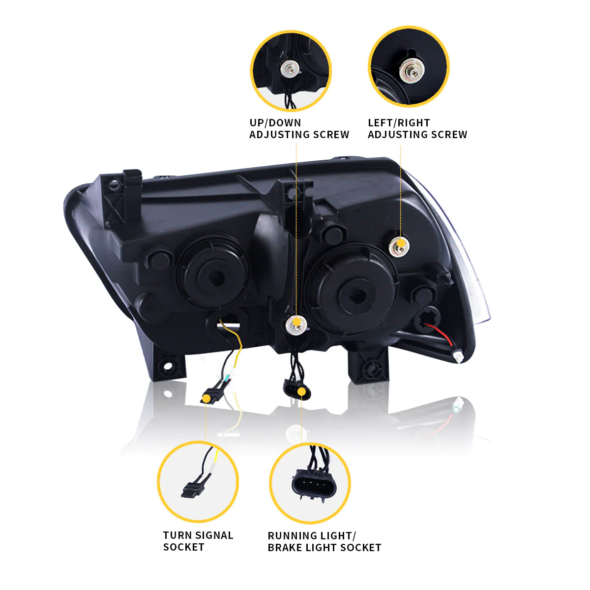 VLAND Dual Beam Projector Headlights for Dodge Charger 2011-2014 - Image 5