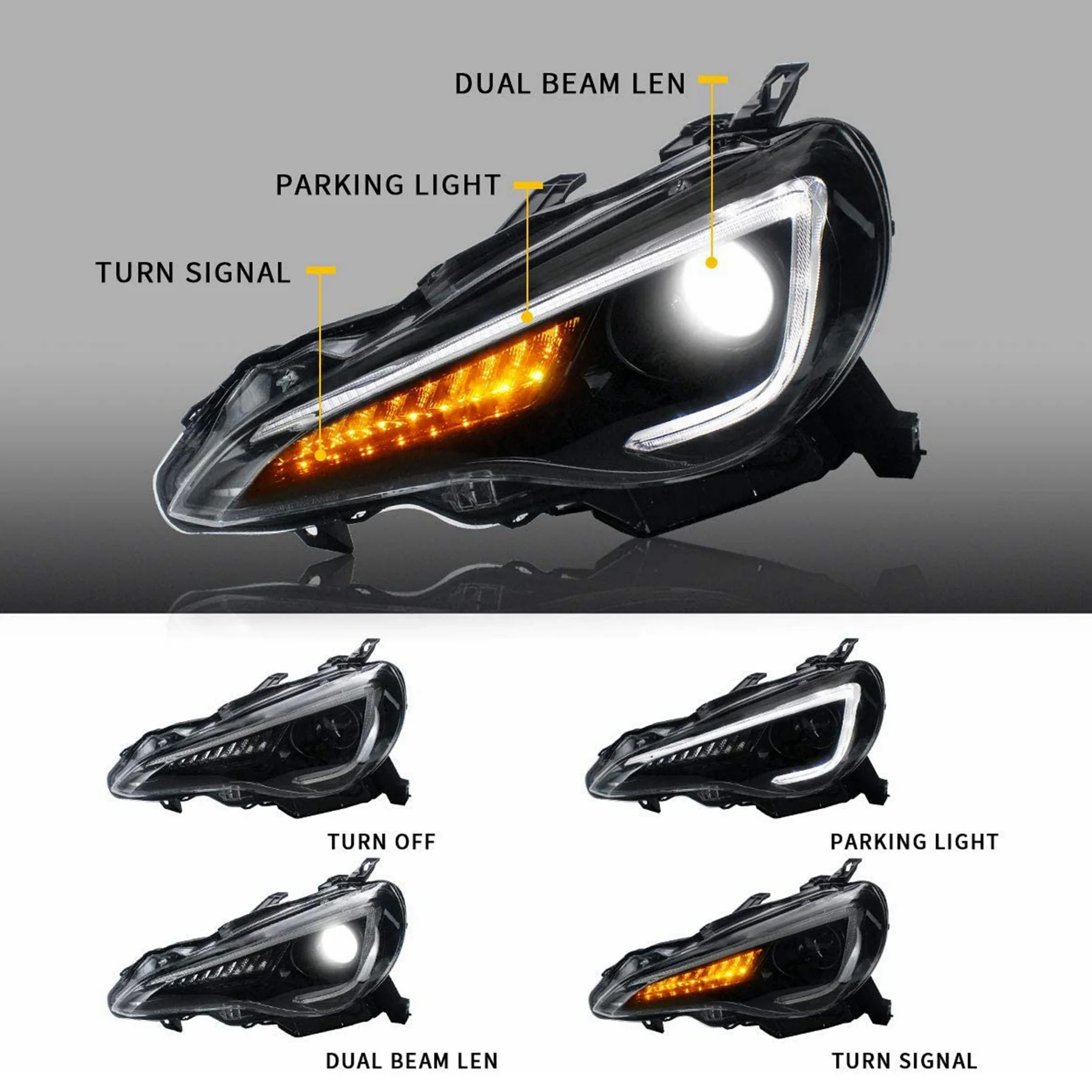 VLAND LED Headlights For 2012–2020 Toyota 86/GT86, Subaru Brz, Scion Frs - Image 6