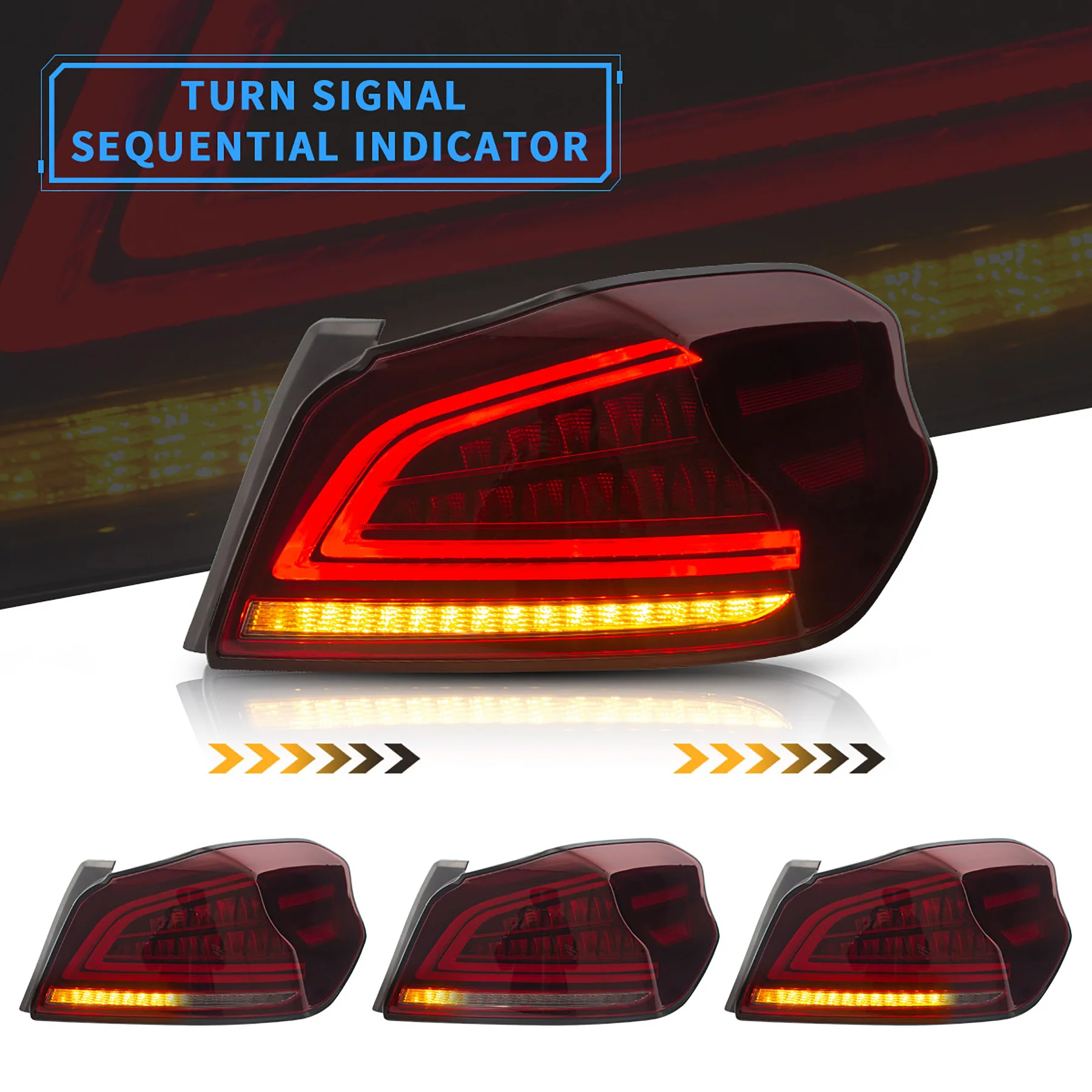 VLAND Full LED Tail Lights For 2015-2021 Subaru WRX / WRX STI With Sequential Turn Signals - Image 8
