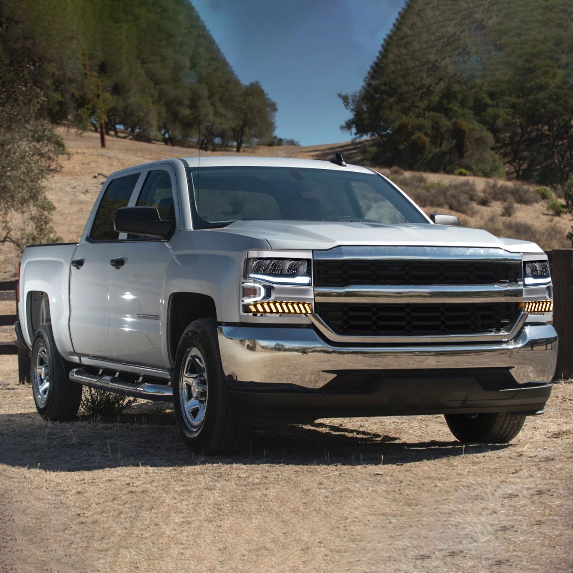 VLAND Full LED Headlights For Chevrolet Silverado 1500 2016-2018 With Halo Light - Image 7