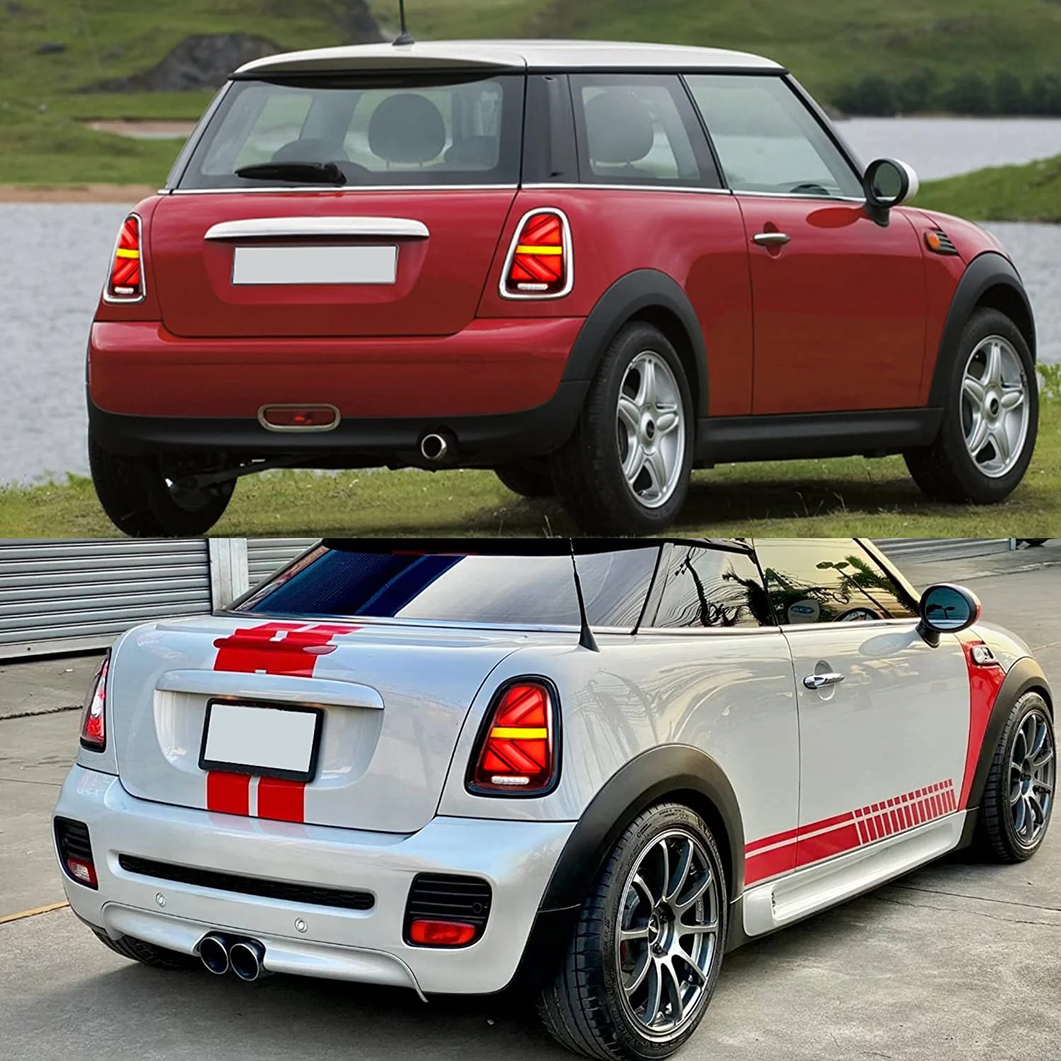 VLAND Full LED Tail lights For BMW Mini Cooper R50 R52 R53 2001-2006 With Dynamic Animation DRL - Image 4