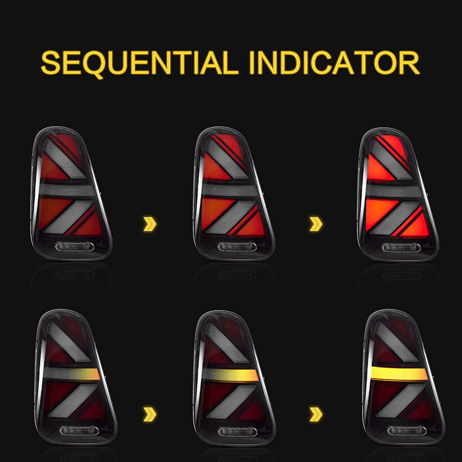 VLAND Full LED Tail lights For BMW Mini Cooper R50 R52 R53 2001-2006 With Dynamic Animation DRL - Image 6
