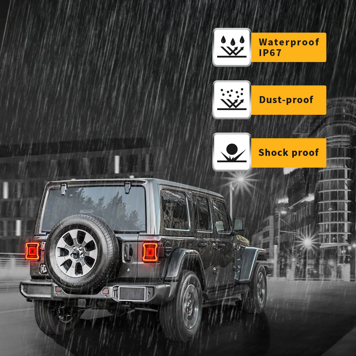 VLAND Tail Lights for Jeep Wrangler JL 2018-2023 with Dynamic Animation and Dual Reverse Lights - Image 14