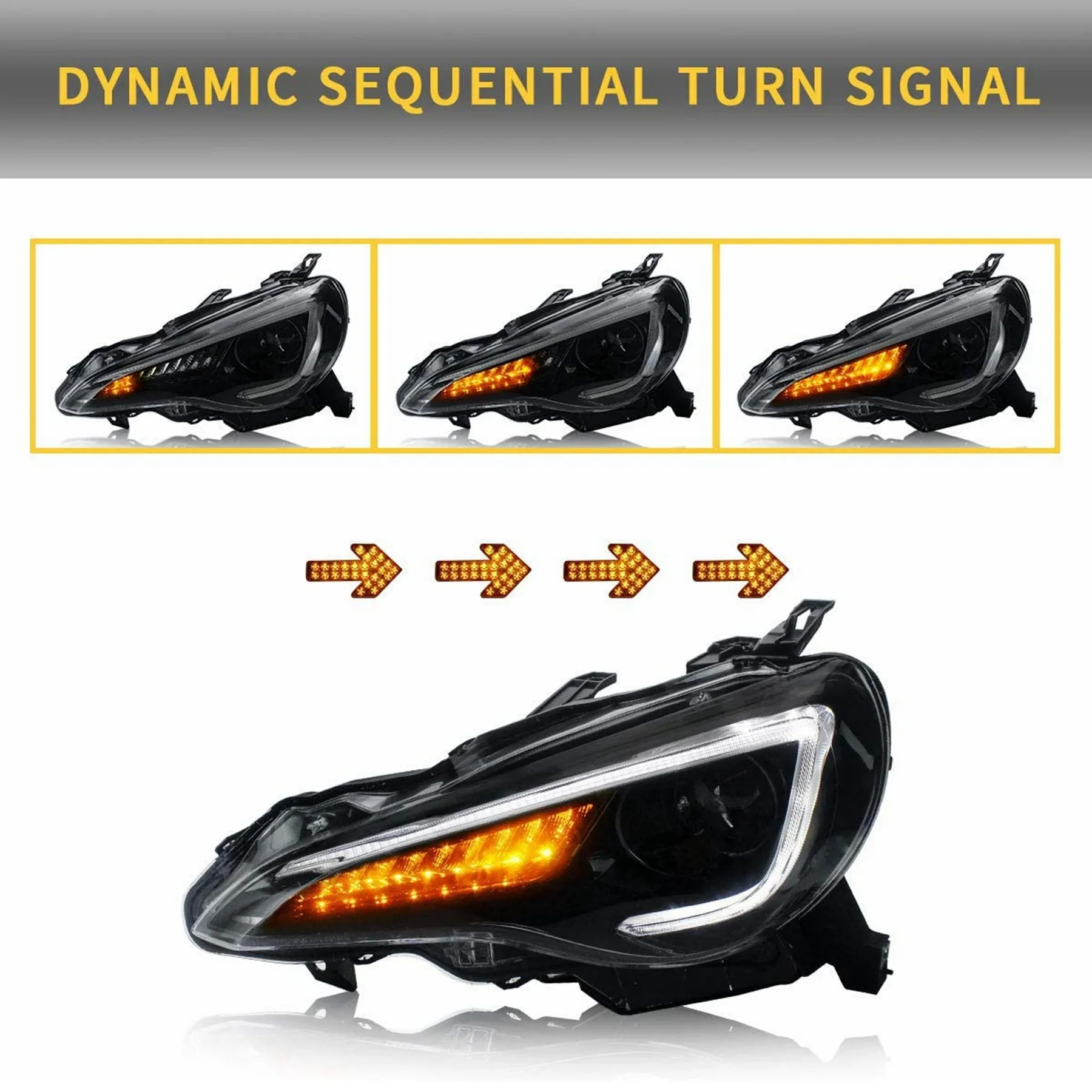 VLAND Headlights and LED Taillights Fit For Toyota 86 2012-2020 GT86, Subaru BRZ, Scion FRS - Image 4