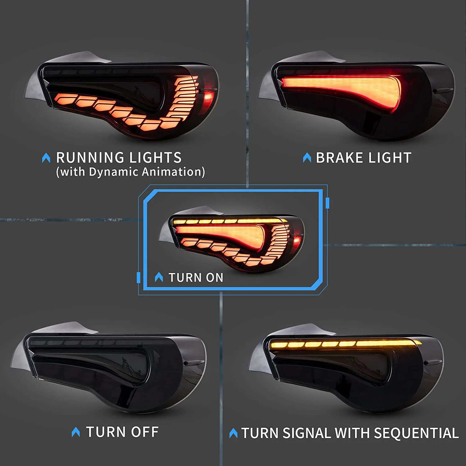 VLAND Headlights and LED Taillights Fit For Toyota 86 2012-2020 GT86, Subaru BRZ, Scion FRS - Image 7