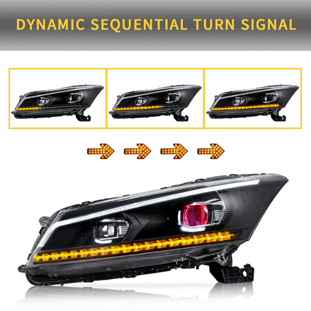 VLAND Dual Beam Headlights For Honda Accord 2008-2012 - Image 7