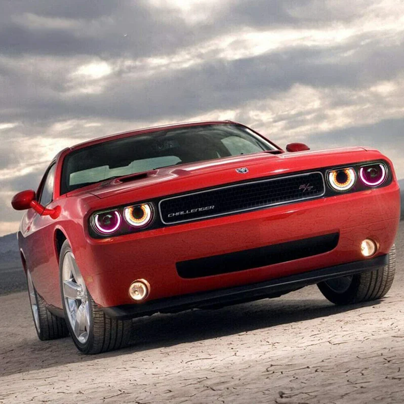 VLAND LED Halo Headlights(RGB)+Taillights For Dodge Challenger 2008-2014 - Image 4