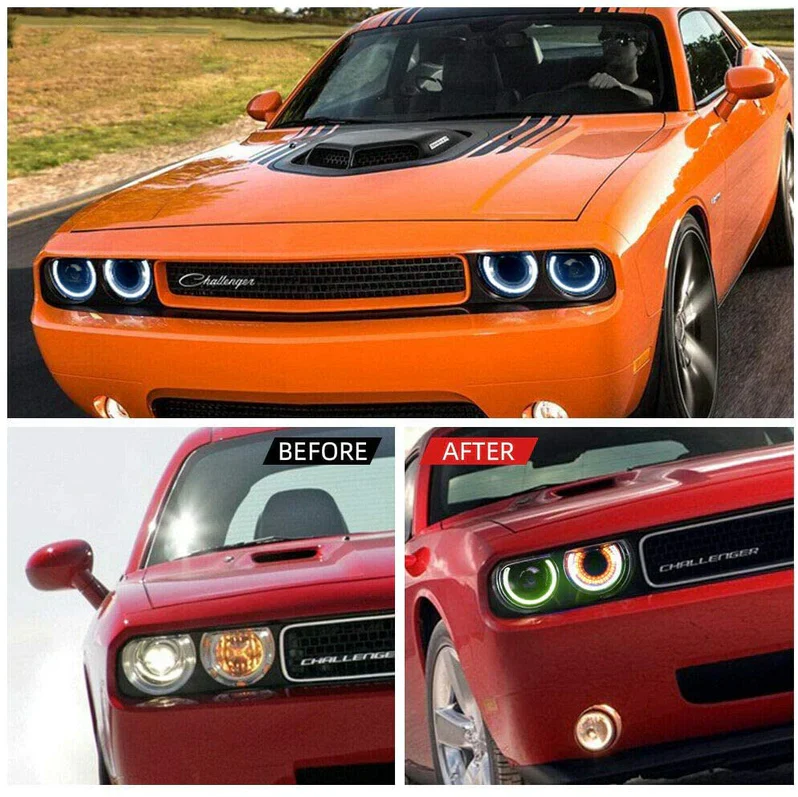 VLAND LED Halo Headlights(RGB)+Taillights For Dodge Challenger 2008-2014 - Image 7