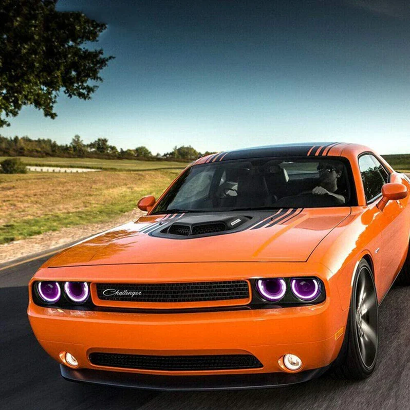 VLAND LED Halo Headlights(RGB)+Taillights For Dodge Challenger 2008-2014 - Image 8