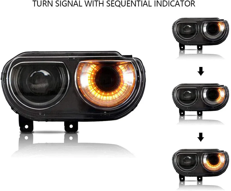 VLAND LED Halo Headlights(RGB)+Taillights For Dodge Challenger 2008-2014 - Image 9
