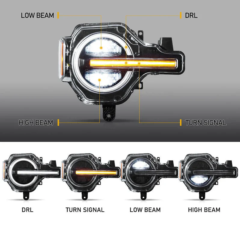VLAND LED Headlights For 2021-2024 Ford Bronco - Image 7