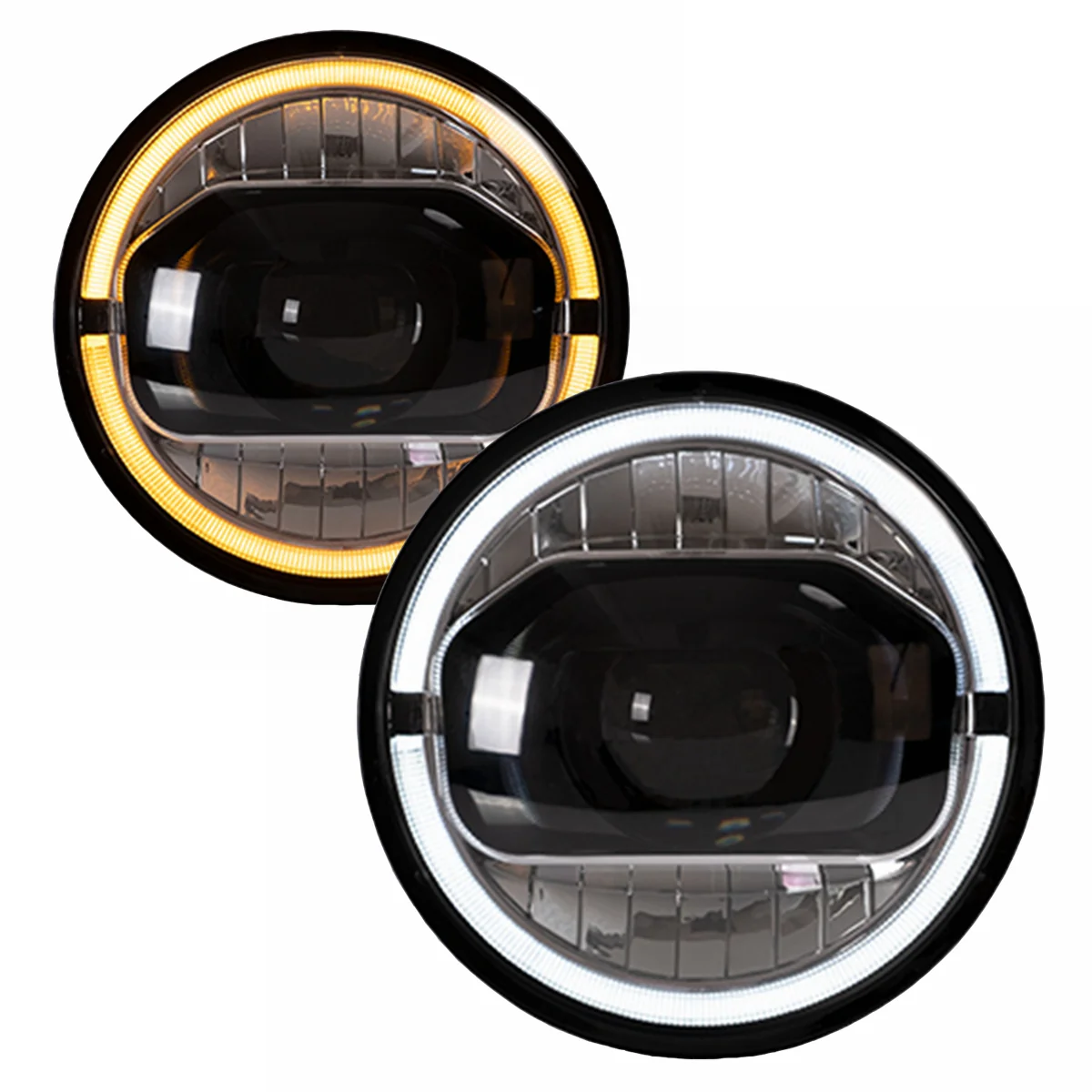 VLAND 7 Inches LED Projector Headlights for Jeep Wrangler 2007-2017 (DRL Integrated w/ Turn Signals) - Image 8
