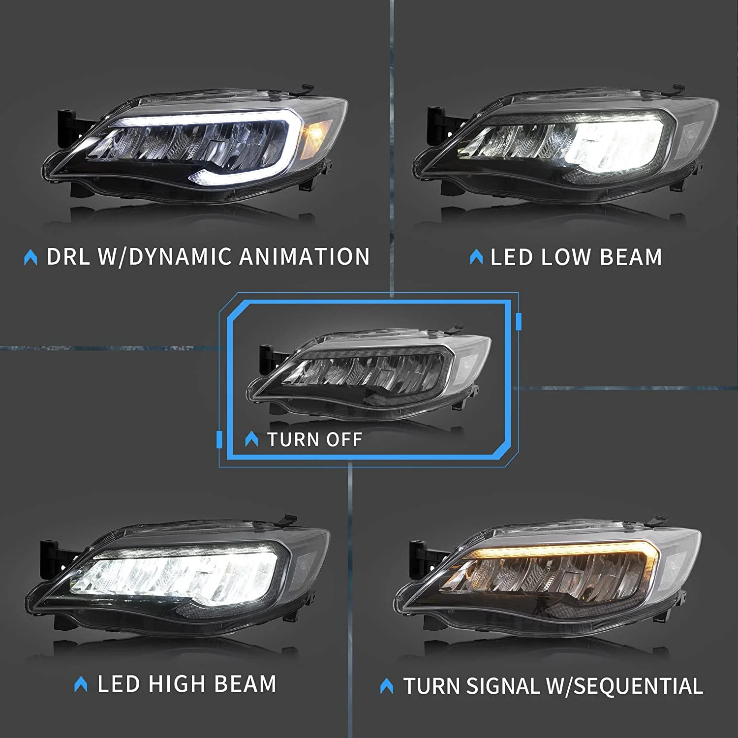 VLAND LED Headlights For 2008-2014 Subaru Impreza WRX STI - Image 8