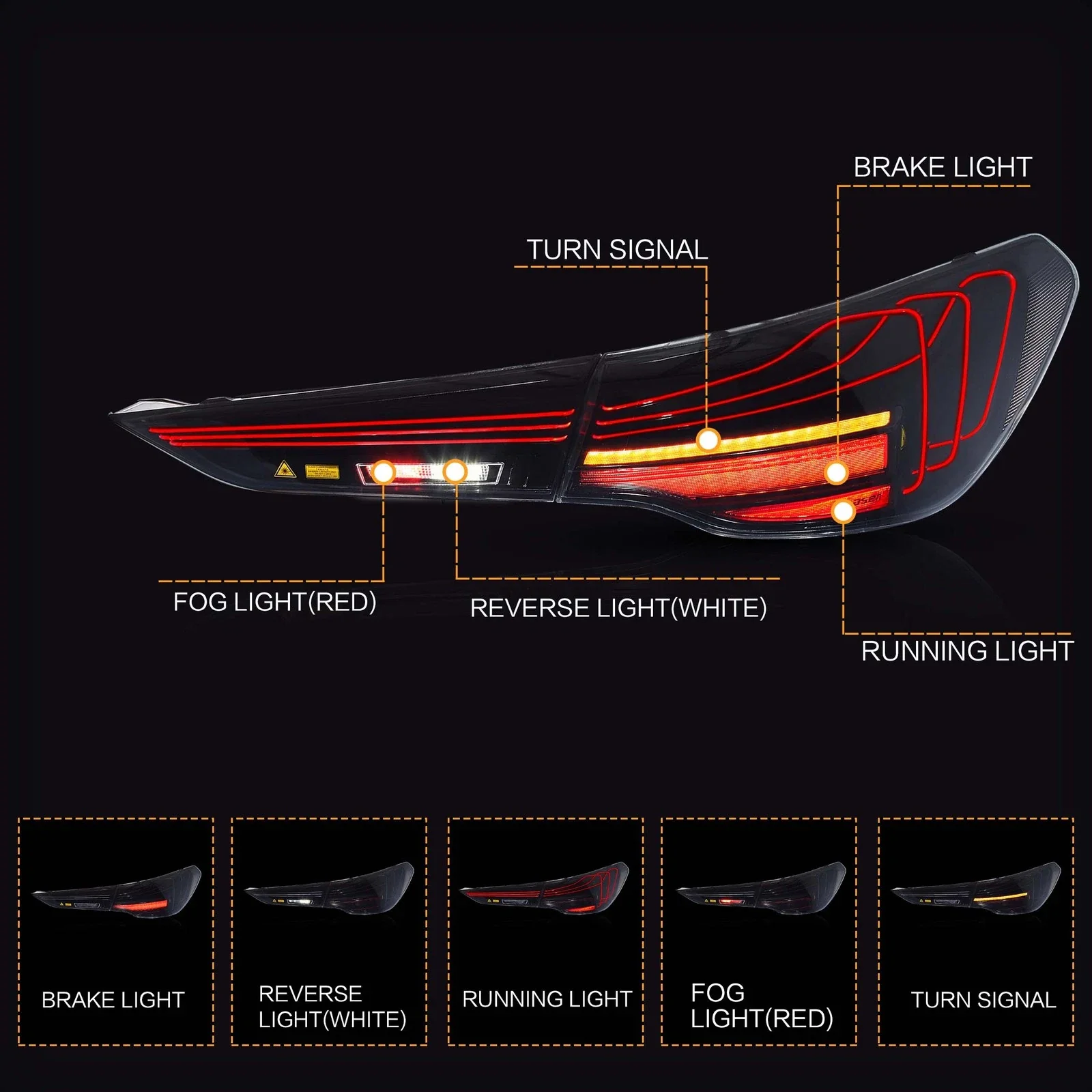 VLAND LED Laser Taillights For 2020-2024 BMW 4-Series I4 M4 G22/G23/G26/G82/G83 - Image 3