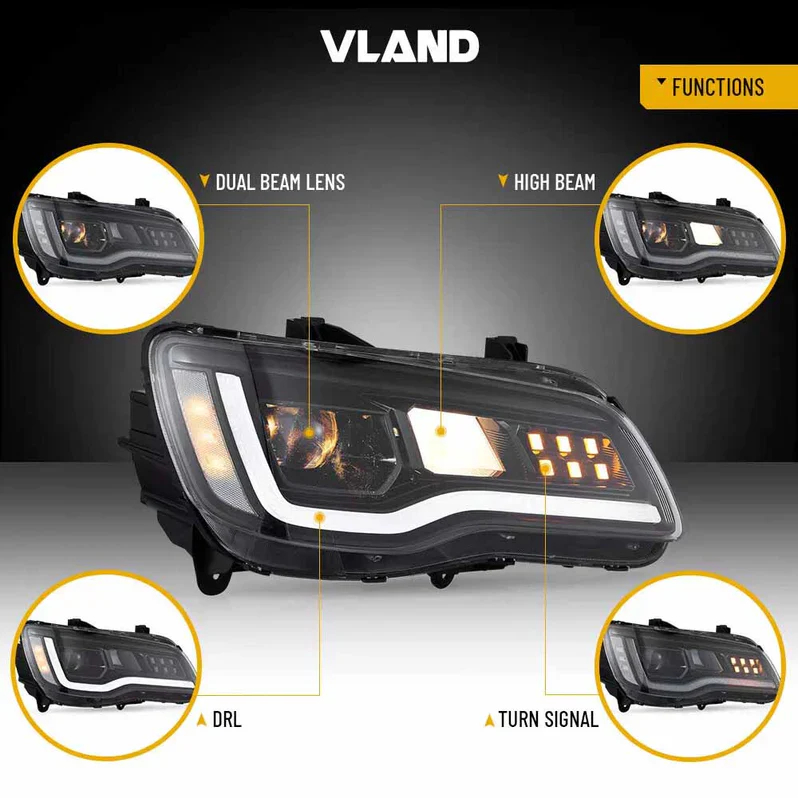 VLAND LED Projector Headlights For 2011–2023 Chrysler 300 - Image 6
