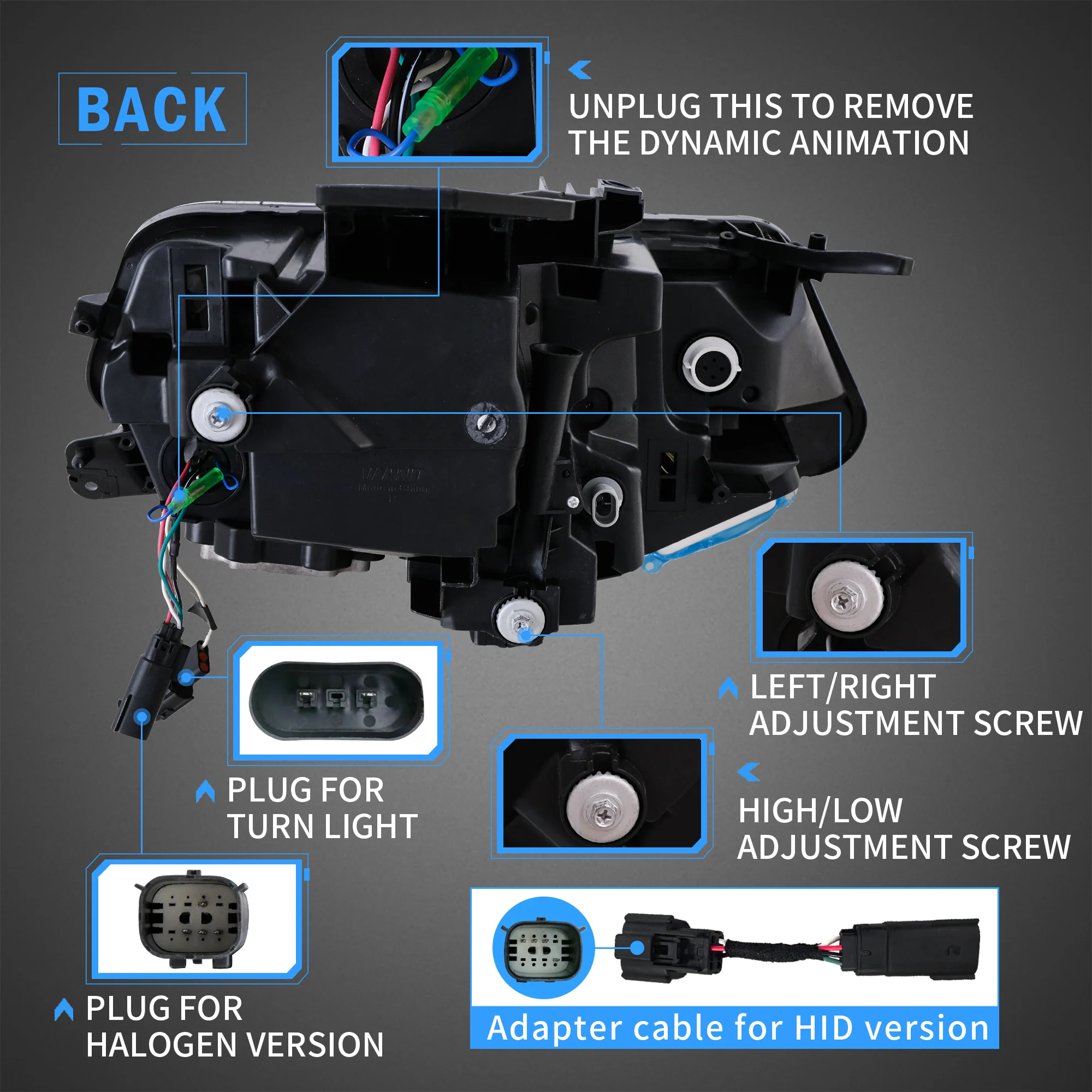 VLAND LED Projector Headlights For Chevrolet / Chevy Camaro LT SS RS ZL LS 2016-2018 - Image 15