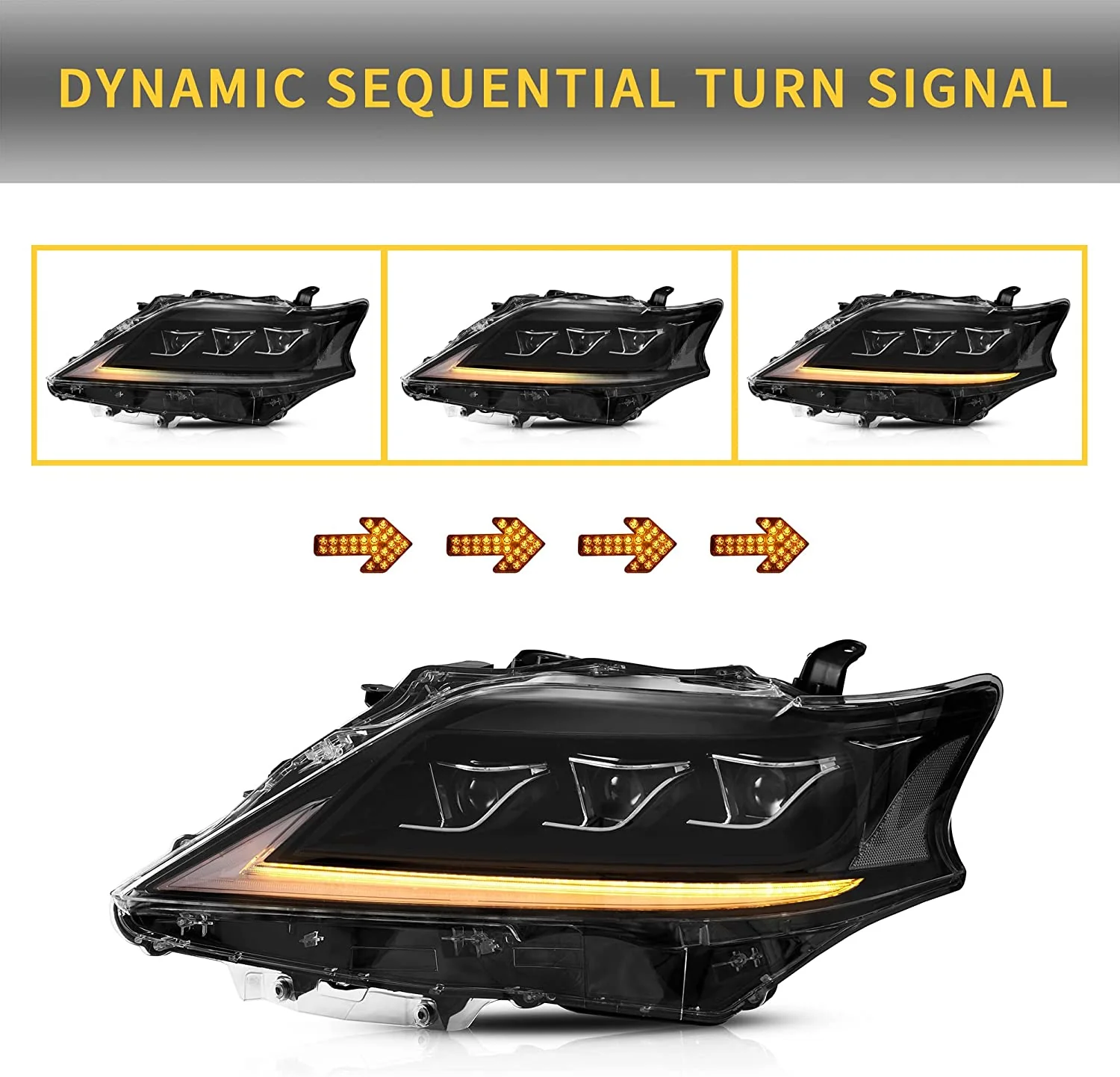 VLAND Headlights For Lexus RX350 RX450H 2013-2015 Third Generation (AL10) [For Xenon Models] - Image 5