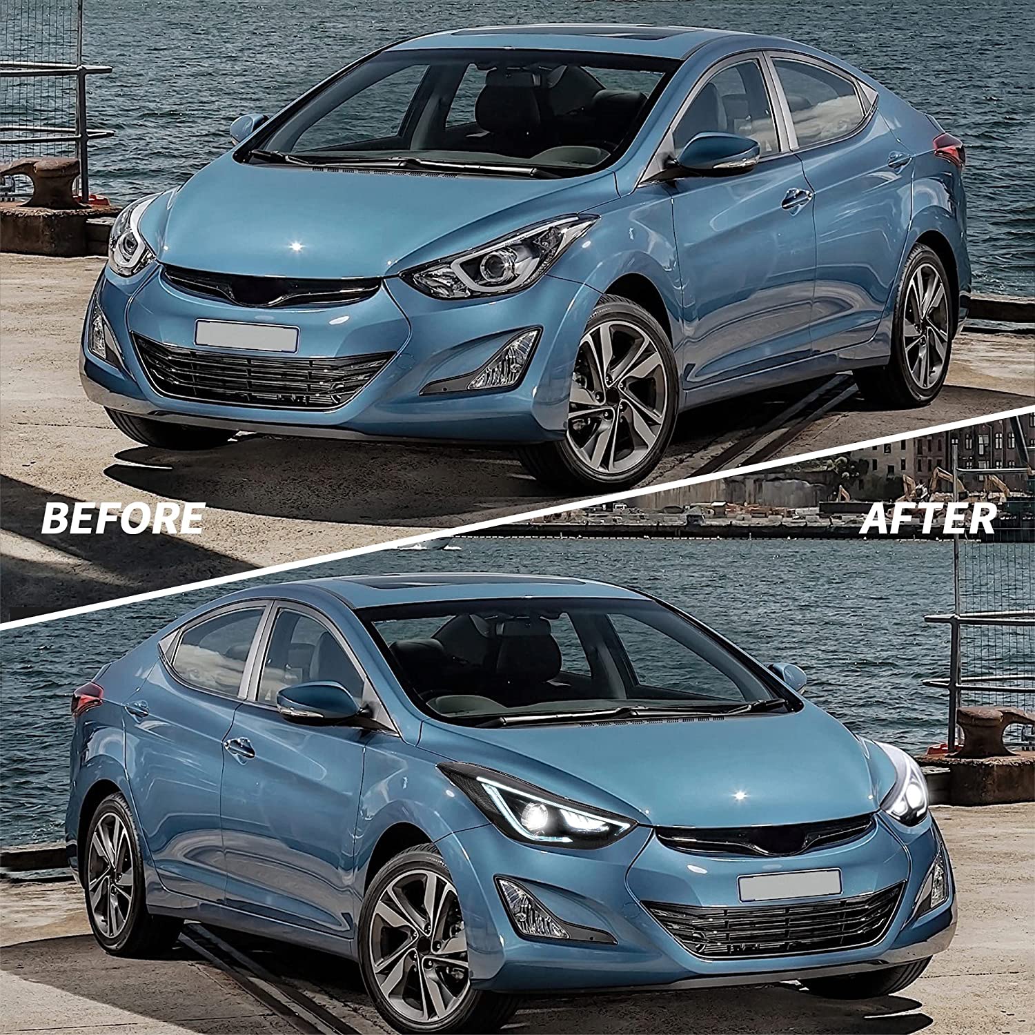 VLAND LED Projector Headlights Fit for 2012-2015 Hyundai Elantra【Avante MD】 W/ Bulbs - Image 5