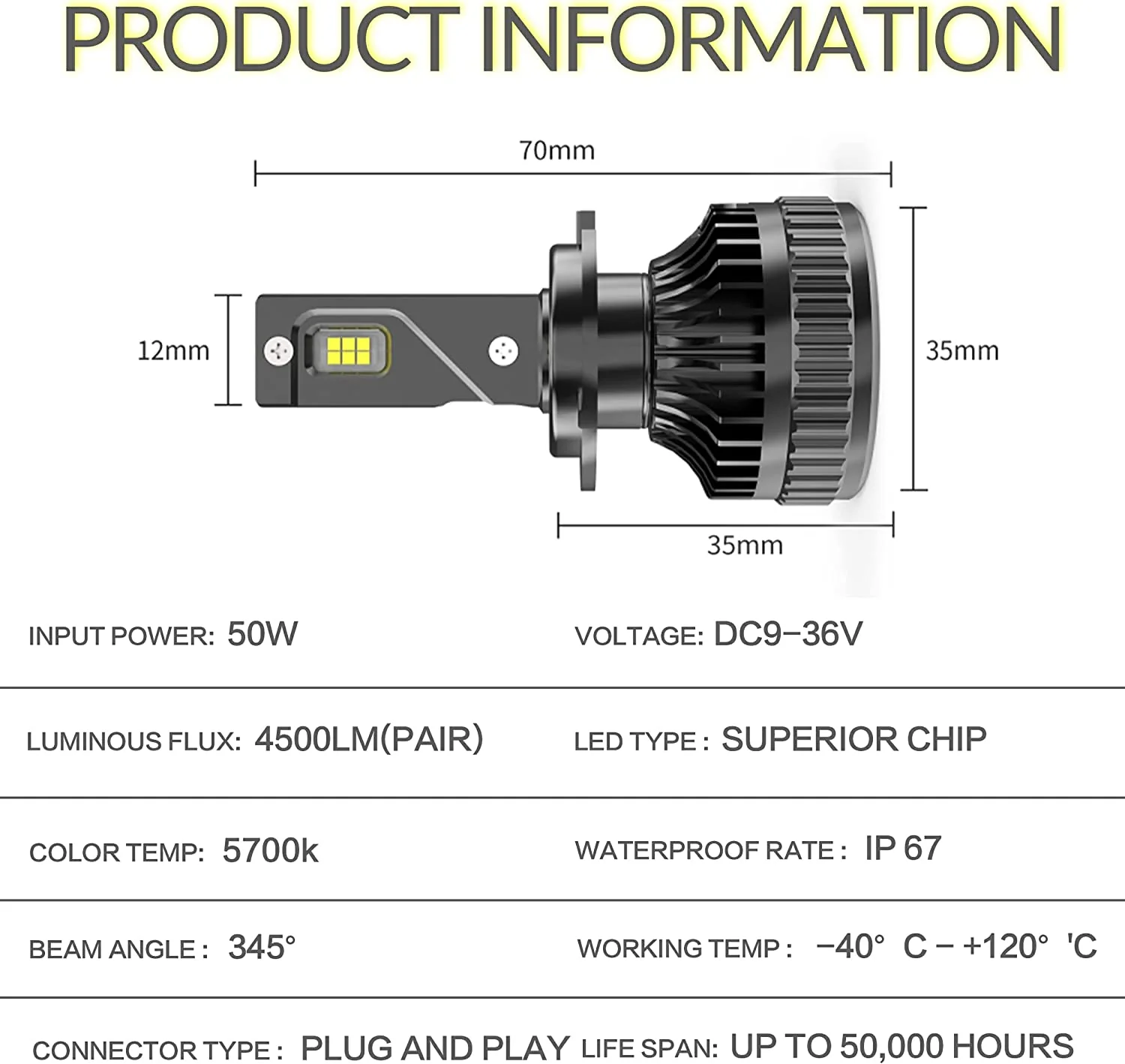 VLAND LED Projector Headlights Fit for 2012-2015 Hyundai Elantra【Avante MD】 W/ Bulbs - Image 9