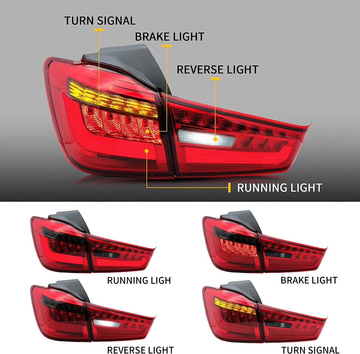 VLAND LED Tail Lights For 2012-2018 Mitsubishi ASX / Out Lander Sports - Image 2