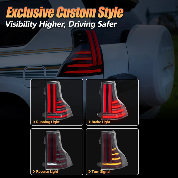 VLAND LED Tail Lights For LEXUS GX460 2014-2020 Rear Lamps With Startup Sequential [DOT. SAE.] - Image 4