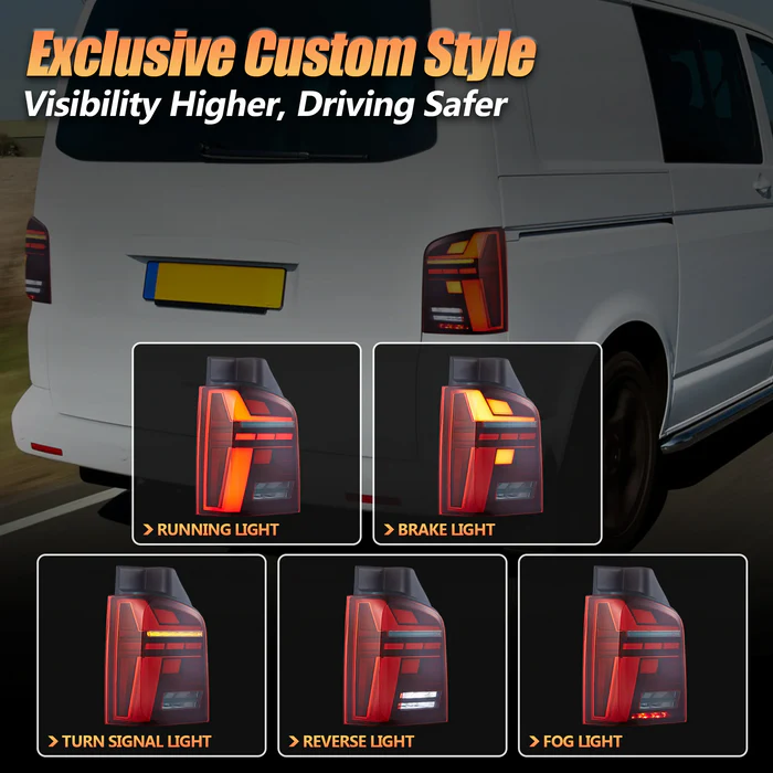 VLAND LED Taillights For 2010-2014 Transporter T5 Volkswagen Multivan Caravelle - Image 5