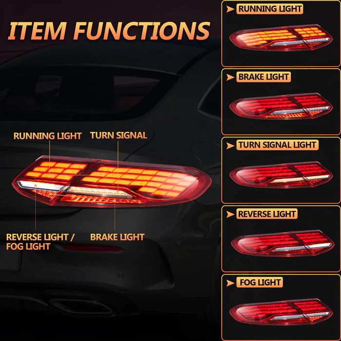 VLAND LED Taillights For 2017–2023 Mercedes-Benz C-Class Coupe/Cabriolet A205/C205 NOT FOR Sedan - Image 6