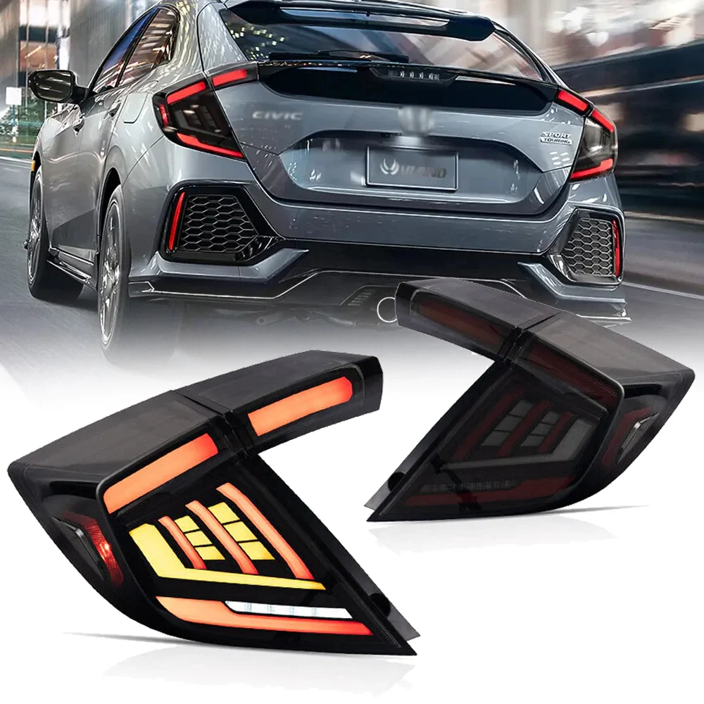VLAND Tail Lights For Honda Civic Hatchback LX Sport EX 2016-2021 [5 Door|10th Generation]