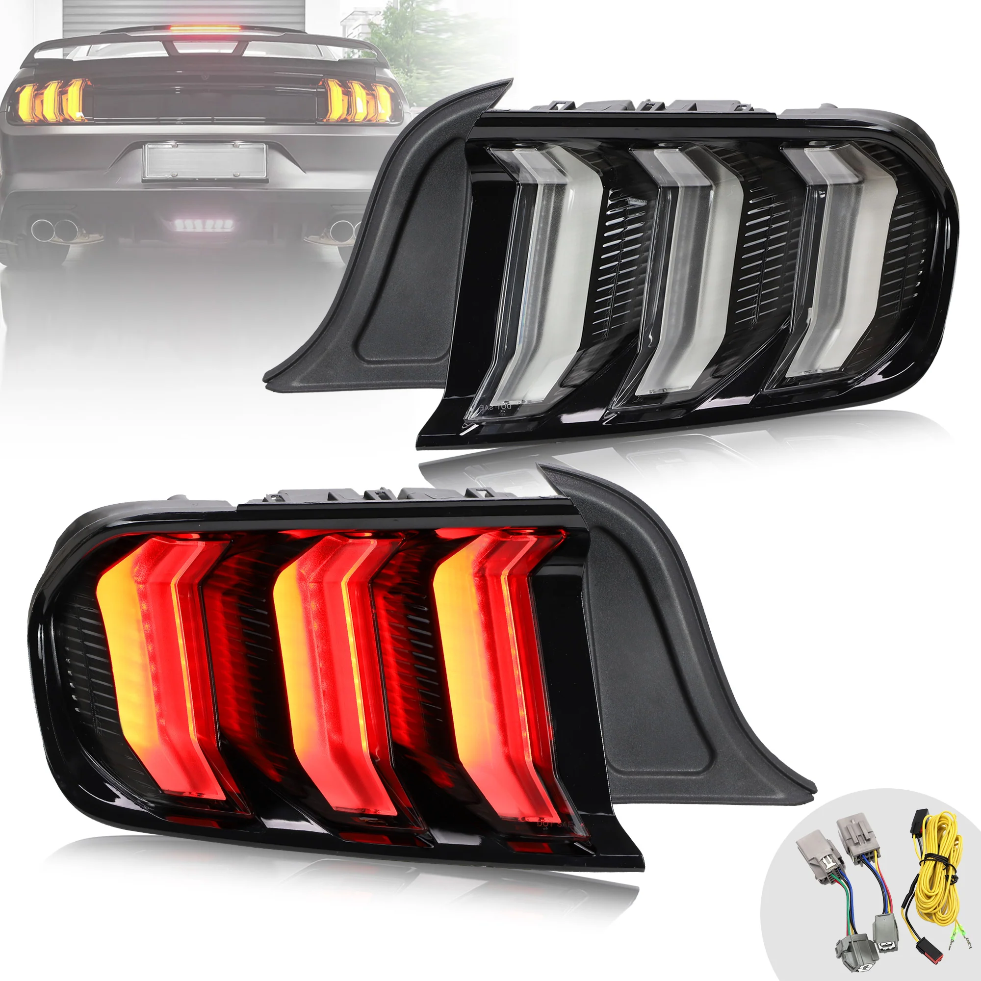 VLAND GT Five Model Full LED Taillights For Ford Mustang 2015-2023 (Can Fit For US/Euro Models) - Image 4