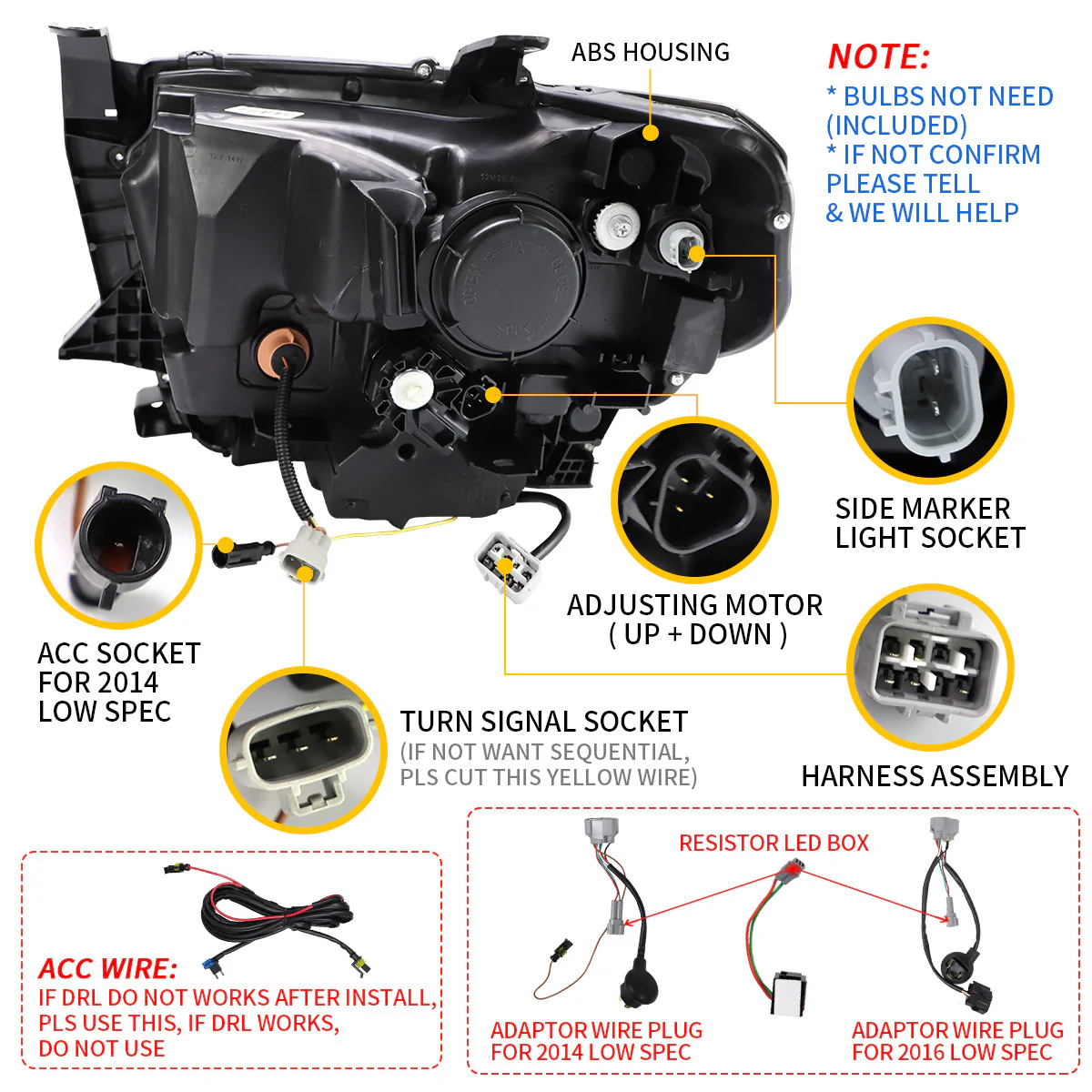 VLAND Full LED Sequential Headlights For Toyota Tundra 2014-2021 - Image 10