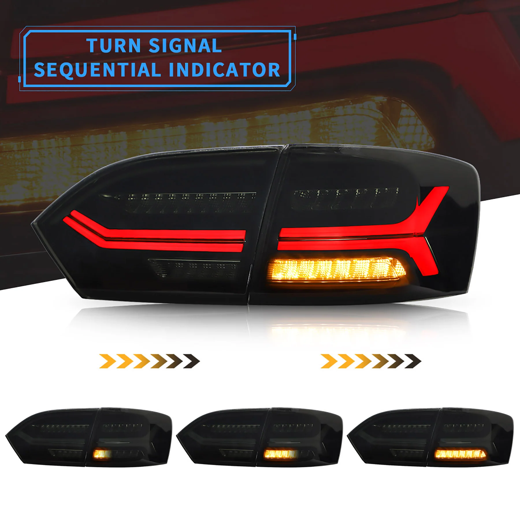 VLAND LED Sequential Tail Lights For 2011-2014 Volkswagen Jetta Sagitar - Image 4